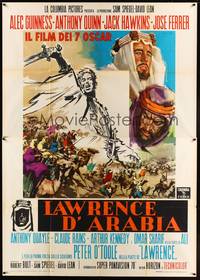 2e221 LAWRENCE OF ARABIA style B Italian 2p '63 David Lean classic, art of O'Toole by Cesselon!