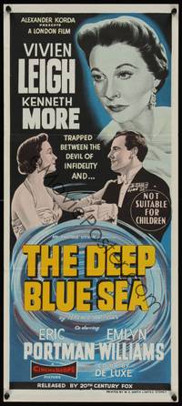 2j390 DEEP BLUE SEA Aust daybill '55 pretty Vivien Leigh, Kenneth More, Anatole Litvak