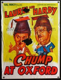 2j128 CHUMP AT OXFORD Indian R60s wacky art of Stan Laurel & Oliver Hardy!