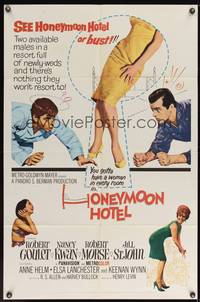 2m455 HONEYMOON HOTEL 1sh '64 Robert Goulet, Nancy Kwan, a resort full of newlyweds!