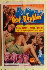 2m462 HOT RHYTHM 1sh '44 full-length image of sexy Dona Drake, Robert Lowery!