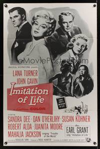 2m480 IMITATION OF LIFE military 1sh '59 sexy Lana Turner, Sandra Dee, from Fannie Hurst novel!