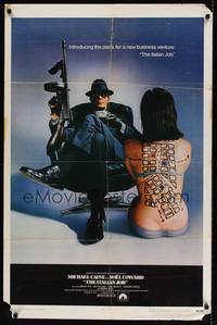 2m500 ITALIAN JOB 1sh '69 classic crime caper with wild image of sexy girl with map on back!