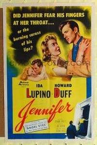 2m504 JENNIFER 1sh '53 did Ida Lupino fear Howard Duff's fingers at her throat, or his lips?