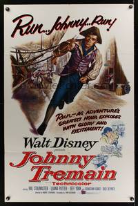 2m514 JOHNNY TREMAIN 1sh '57 Walt Disney, from the Esther Forbes novel, art of Hal Stalmaster!