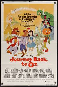 2m516 JOURNEY BACK TO OZ 1sh '74 animated cartoon, Milton Berle, Ethel Merman and Liza Minnelli!