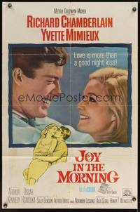 2m517 JOY IN THE MORNING 1sh '65 best close up of Richard Chamberlain & Yvette Mimieux!