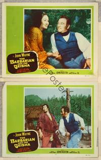 2p875 BARBARIAN & THE GEISHA 2 LCs '58 directed by John Huston, John Wayne & Eiko Ando!