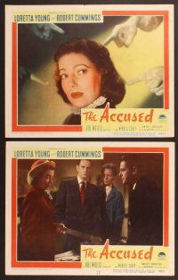 2p055 ACCUSED 8 LCs '49 directed by William Deterle, sexy Loretta Young & Robert Cummings!