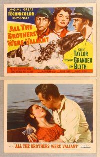 2p060 ALL THE BROTHERS WERE VALIANT 8 LCs '53 Robert Taylor, Stewart Granger, whaling!