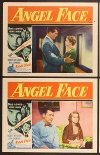 2p065 ANGEL FACE 8 LCs '53 Robert Mitchum, heiress Jean Simmons, Otto Preminger, Howard Hughes