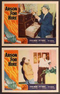 2p069 ARSON FOR HIRE 8 LCs '58 Steve Brodie & Lyn Thomas in the deadliest U.S. racket!