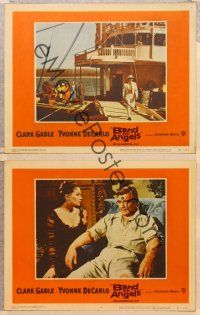 2p771 BAND OF ANGELS 3 LCs '57 Clark Gable buys beautiful slave mistress Yvonne De Carlo!