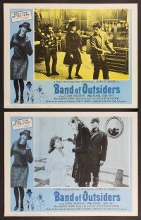 2p075 BAND OF OUTSIDERS 8 int'l LCs '64 Jean-Luc Godard's Bande a Part, Anna Karina, Claude Brasseur