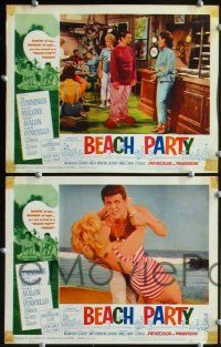 2p081 BEACH PARTY 8 LCs '63 Frankie Avalon & Annette Funicello, surfing & romance!