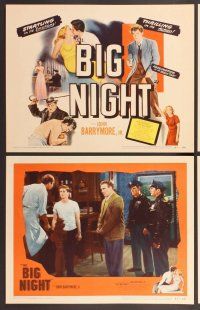 2p087 BIG NIGHT 8 LCs '51 John Drew Barrymore found love, hate & murder, Joseph Losey film noir!