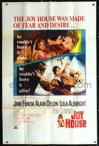 2t428 JOY HOUSE 40x60 '64 Rene Clement, super sexy Jane Fonda, Alain Delon, Les Felins