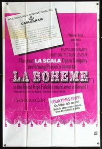 2t431 LA BOHEME 40x60 '65 Franco Zeffirelli, Puccini, Mirella Freni, opera!