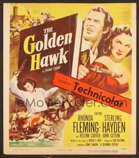 2t176 GOLDEN HAWK WC '52 art of sexy Rhonda Fleming & swashbuckling Sterling Hayden!