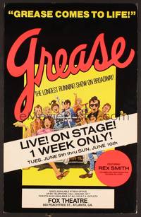 2t178 GREASE WC '70s the longest running show on Broadway, wonderful cast portrait art!