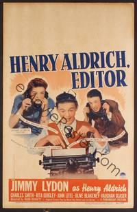 2t191 HENRY ALDRICH, EDITOR WC '42 great image of newspaper chief Jimmy Lydon at typewriter!