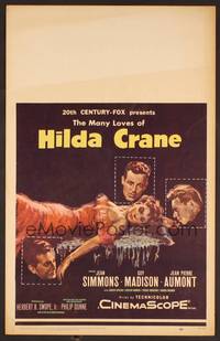 2t196 HILDA CRANE WC '56 sexy artwork of full-length reclining Jean Simmons between three men!