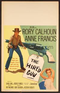 2t197 HIRED GUN WC '57 full-length portrait of Rory Calhoun + super sexy Anne Francis!