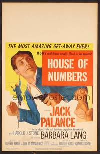 2t200 HOUSE OF NUMBERS WC '57 two Jack Palances, sexy Barbara Lang, most amazing get-away ever!