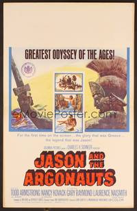 2t218 JASON & THE ARGONAUTS WC '63 great special fx by Ray Harryhausen, cool art of colossus!