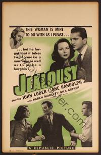 2t219 JEALOUSY WC '45 art of John Loder & Jane Randolph holding hands as Nils Asther looks on!