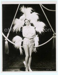 2x320 JESSIE MATTHEWS 7.75x10 still '30s sexy full-length portrait in skimpy feathered outfit!