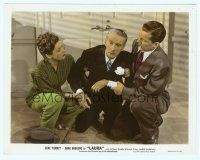 2x104 LAURA color 8x10 still '44 great c/u of Dana Andrews, sexy Gene Tierney & Clifton Webb!