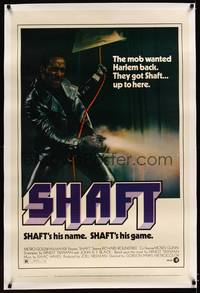 2z420 SHAFT linen 1sh '71 classic image of Richard Roundtree, hotter than Bond, cooler than Bullitt!