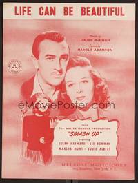 3b806 SMASH-UP sheet music '46 Susan Hayward, Life Can Be Beautiful!