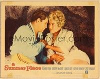 3d606 SUMMER PLACE LC #7 '59 romantic close up of Sandra Dee & Troy Donahue in cave!