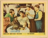 3d609 SUNDOWNERS LC #1 '61 Fred Zinnemann, Australians Robert Mitchum shearing sheep!