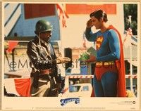 3d611 SUPERMAN III LC #7 '83 Christopher Reeve holding kryptonite salutes Richard Pryor in uniform!