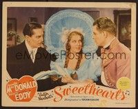 3d612 SWEETHEARTS LC '38 close up of Jeanette MacDonald wearing wackiest hat with Nelson Eddy!