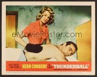 3d645 THUNDERBALL LC #3 '65 Sean Connery as James Bond gets a rubdown from sexy Claudine Auger!