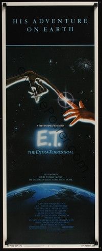 3g113 E.T. THE EXTRA TERRESTRIAL insert '82 Steven Spielberg classic, John Alvin art!