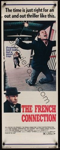 3g144 FRENCH CONNECTION insert '71 Gene Hackman in movie chase climax, William Friedkin!