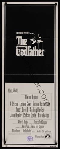 3g153 GODFATHER int'l insert '72 Marlon Brando & Al Pacino in Francis Ford Coppola crime classic!