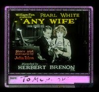 3h154 ANY WIFE glass slide '22 Pearl White is a discontented housewife contemplating an affair!