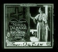 3h169 HEART OF WETONA glass slide '19 Norma Talmadge as half-white/half-Native-American!