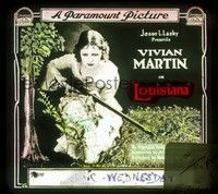 3h180 LOUISIANA glass slide '19 great c/u of pretty mountain girl Vivian Martin holding rifle!