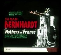 3h183 MOTHERS OF FRANCE glass slide '17 Sarah Bernhardt loses her loved ones in World War I!