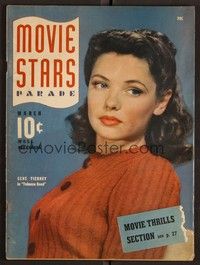 3h112 MOVIE STARS PARADE magazine March 1941 portrait of sexy Gene Tierney in Tobacco Road!