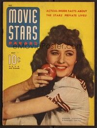 3h114 MOVIE STARS PARADE magazine May 1941 portrait of Barbara Stanwyck holding apple in Lady Eve!