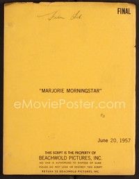 3h146 MARJORIE MORNINGSTAR final draft script June 20, 1957, screenplay by Everett Freeman