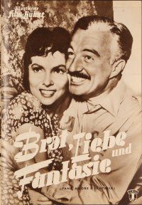 3h205 BREAD, LOVE & DREAMS German program '54 sexy Italian Gina Lollobrigida & Vittorio De Sica!